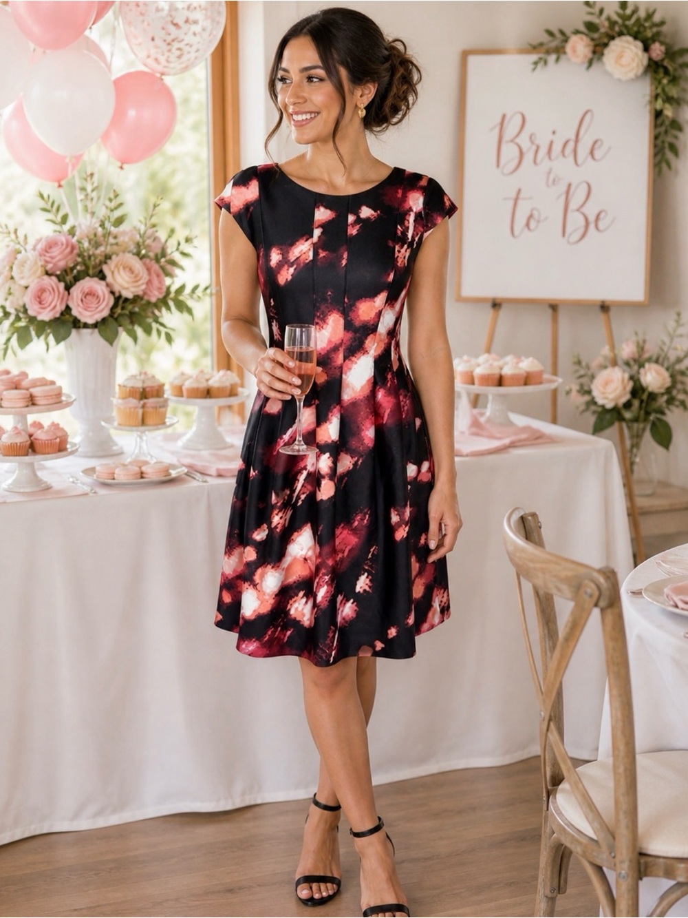 Calvin Klein Scuba Knit Fit & Flair Dress